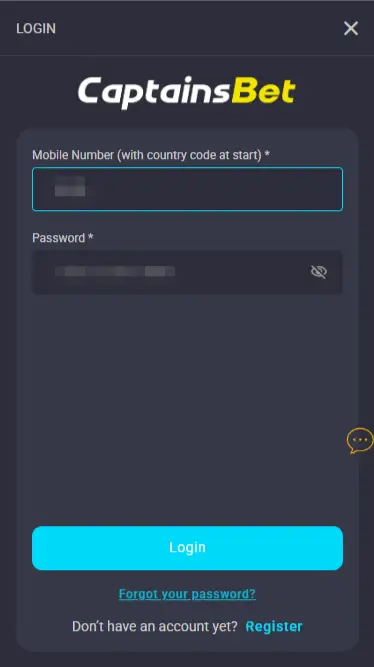 CaptainsBet How to Log In