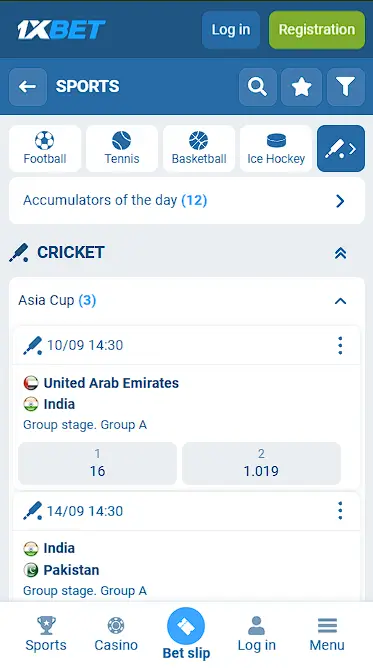 1xbet cricket