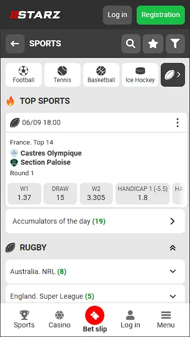 Place a Rugby Bet