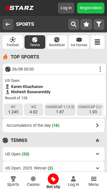 tennis betting site