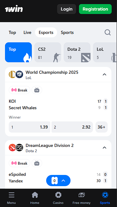 1win Esports Experience