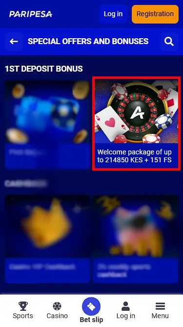 Paripesa Sign Up Bonus