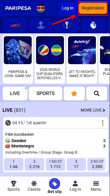 Paripesa Registration