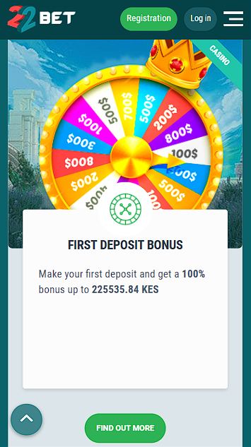 22Bet First Deposit Bonus After Registration