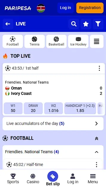 Paripesa Live Betting