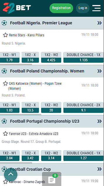 22bet Betting Site