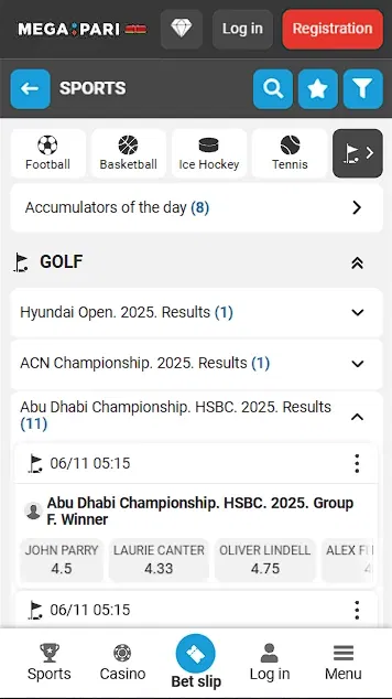 Megapari Golf Betting Tournaments