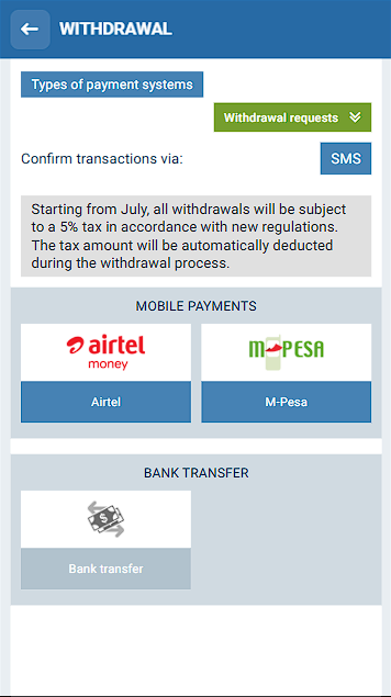 1xBet Payment Methods