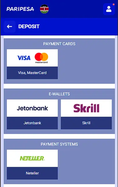 Paripesa Payment Method
