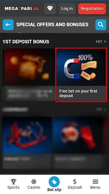 Free Bet Bonus - Megapari