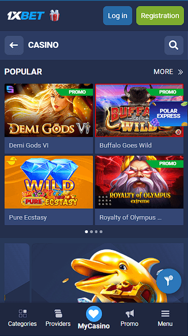 1xBet Casino Games