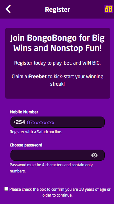 BongoBongo Registration