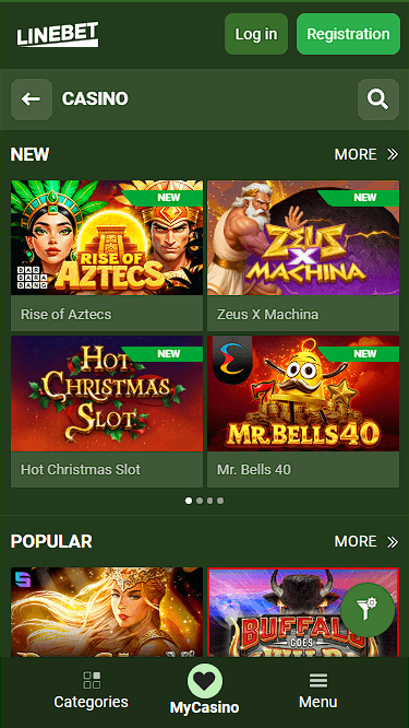 Gambling Section at Linebet Bookmaker