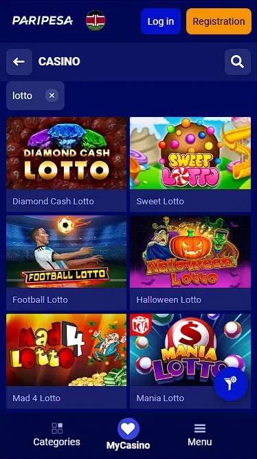 Paripesa Lottery Games