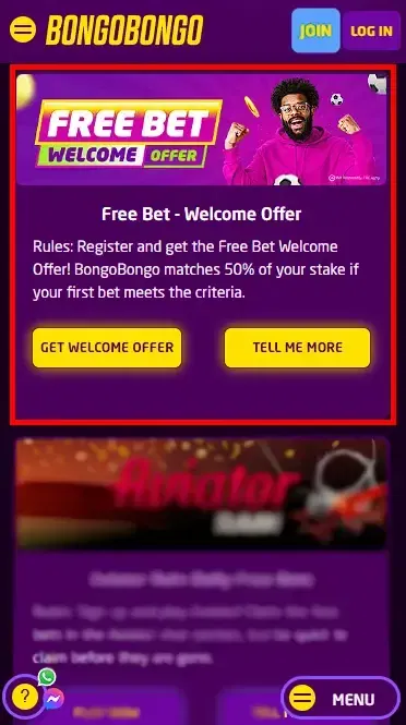 BongoBongo Sports Welcome Bonus