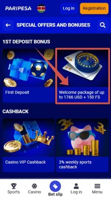 Paripesa Casino Bonuses