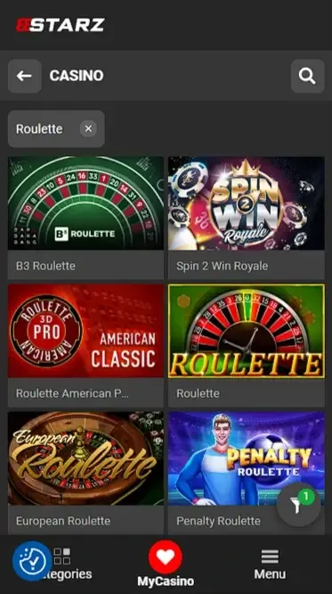 Can I play roulette games on 888Starz Kenya?