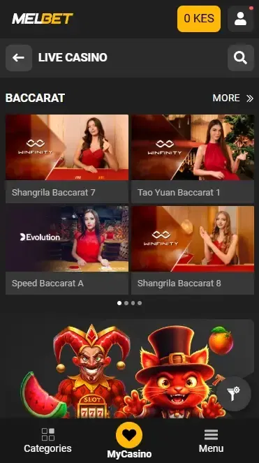 Live Casino Online Games Kenya