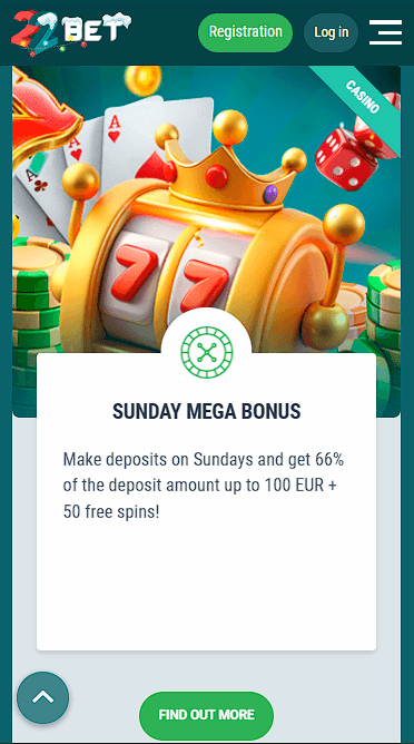 22bet Casino Bonus with Free Spins