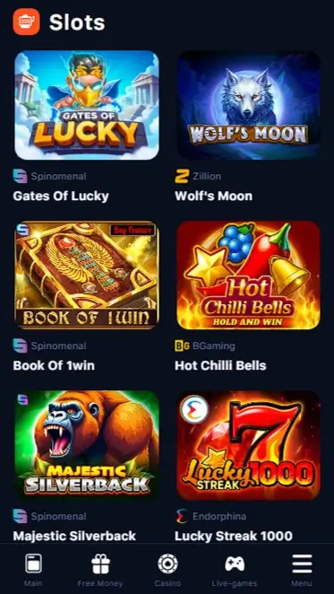 Can I play slots on 1win?