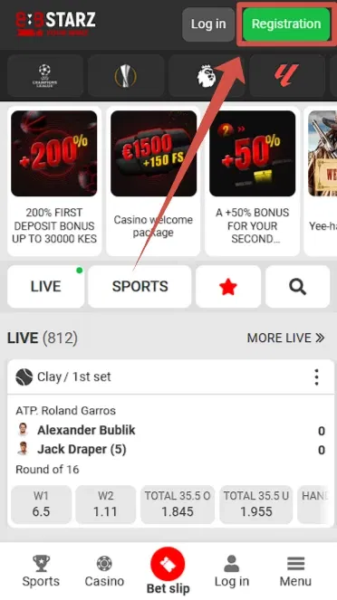 How to create an account on 888starz in Kenya?