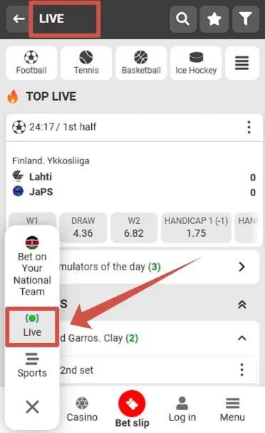 Does 888starz have a live betting feature?