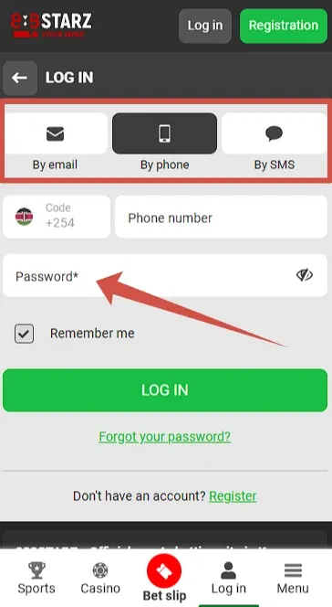 How to log in on 888starz?
