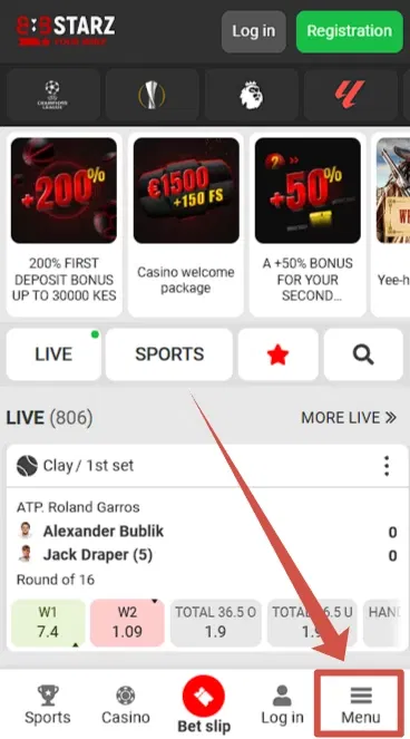 How to access the 888starz mobile?
