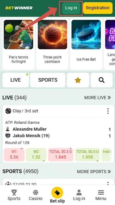 Betwinner login