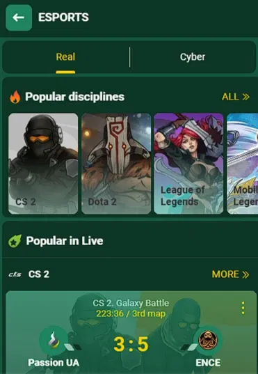 Betwinner esports betting