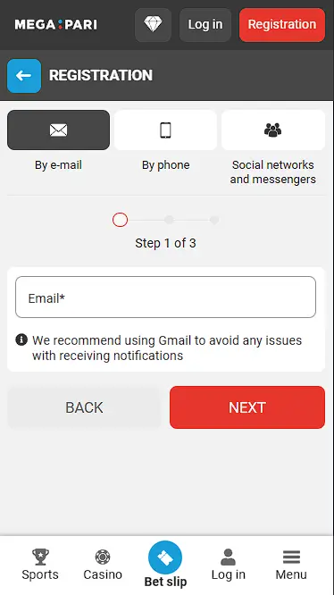 megapari registration process