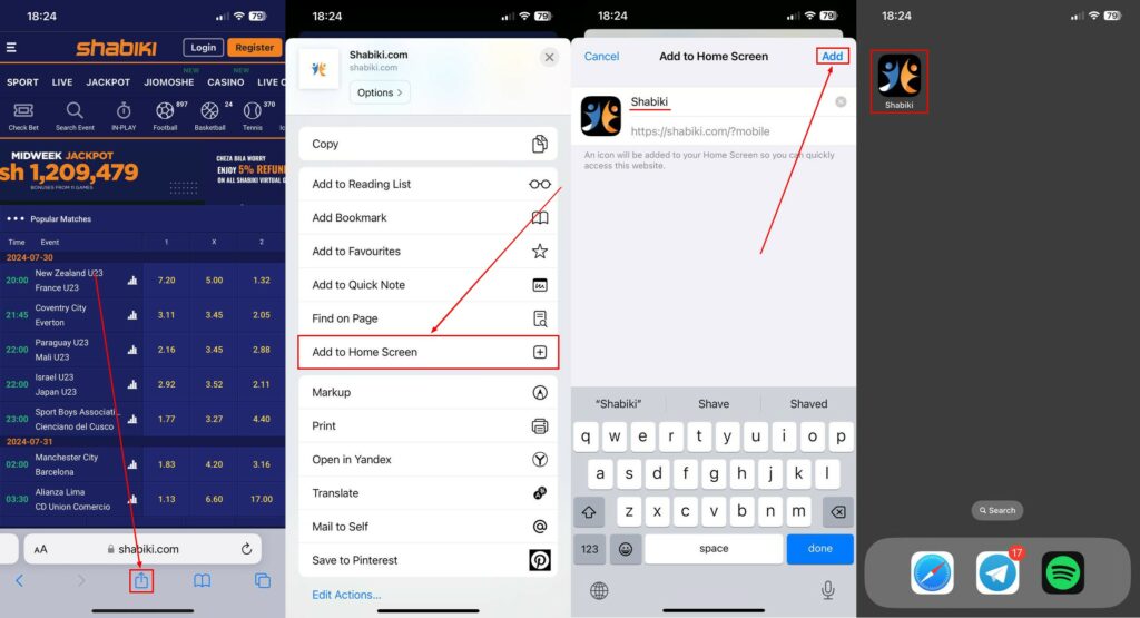 how to add a shortcut to the desktop on iPhone