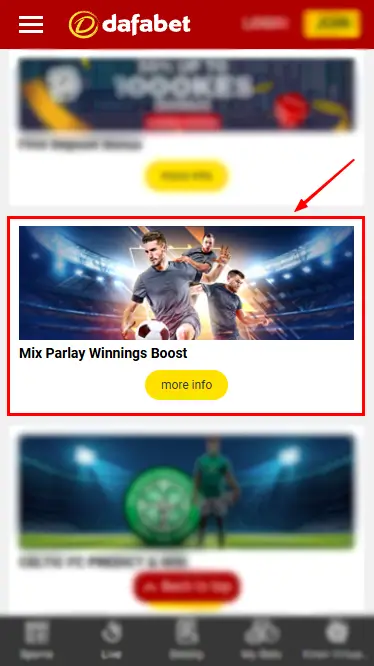 Dafabet Mix Parlay Winning Boost Bonus