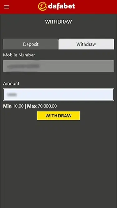 Dafabet Withdrawal Process