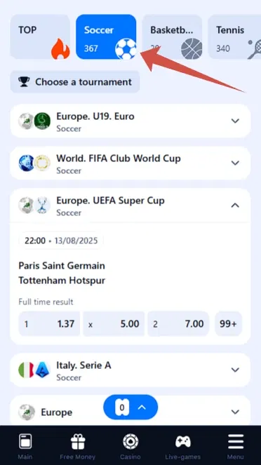 Can I bet in football on 1win?