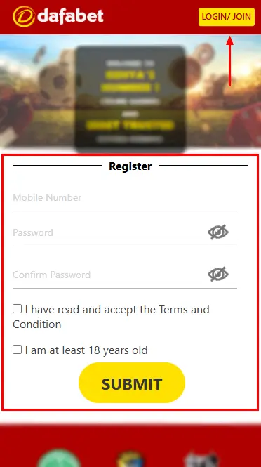 Dafabet Registration Form