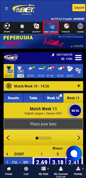 Inbet virtual sports