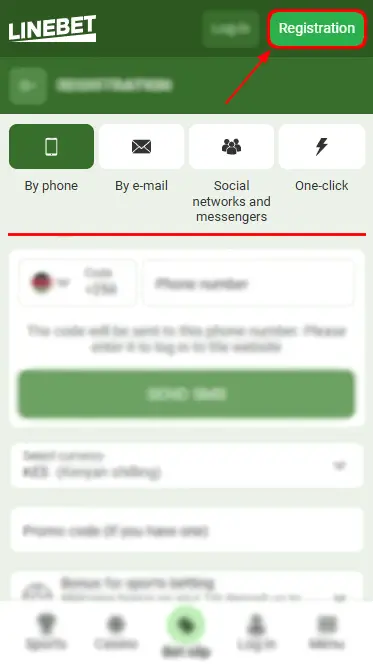 Linebet Registration Form