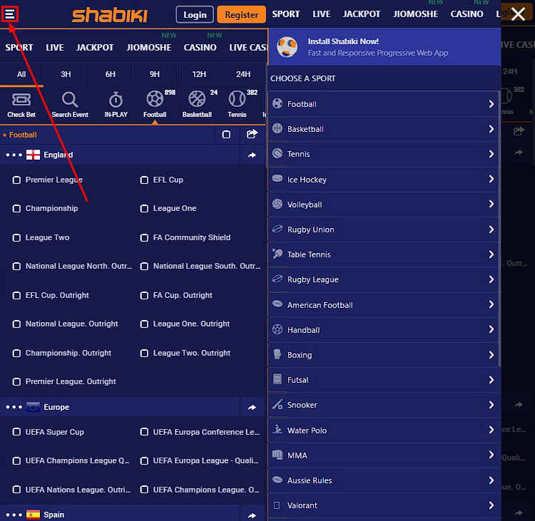 shabiki mobile version