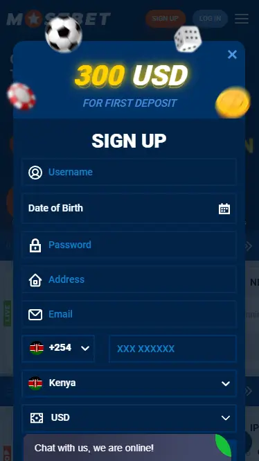 Mobile registration form