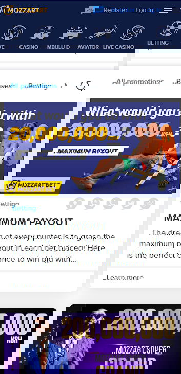 MozzartBet bonus page