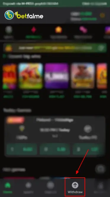 Betfalme Withdraw Button