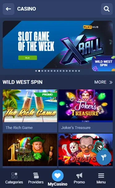 1xbet Kenya Casino Section