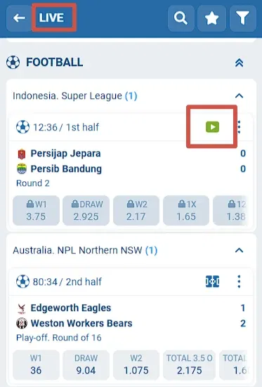 Can I bet on live on 1xbet Kenya?