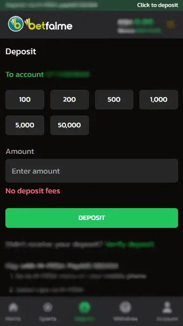 Betfalme Deposit Form