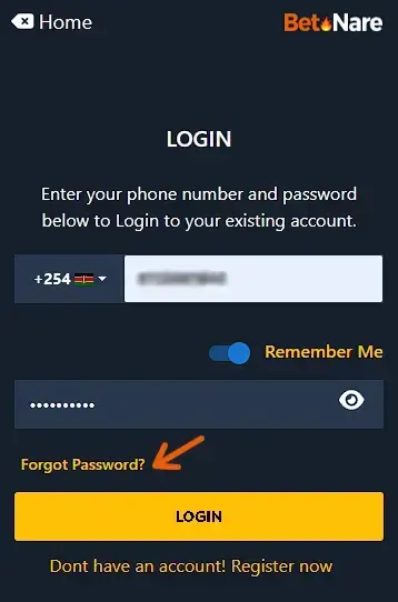 BetNare lite Kenya mobile