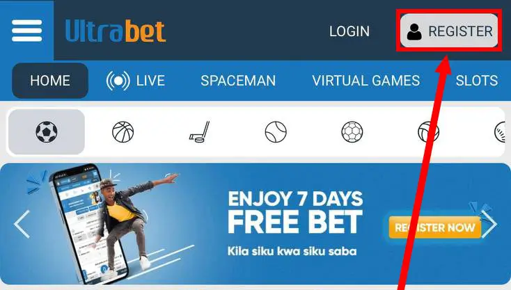 UltraBet registration button
