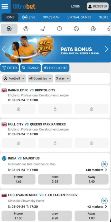 UltraBet sport betting platform