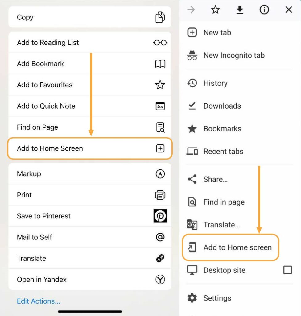 how to add icon to home screen