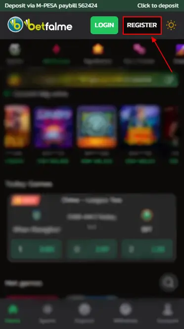 Betfalme Registration Button